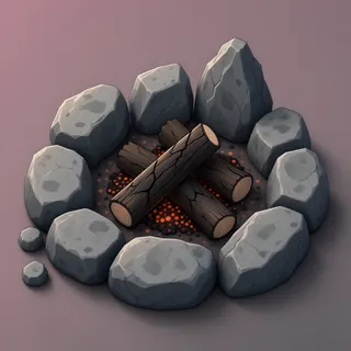 weathered campfire ring
