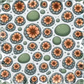 lichen-speckled snowy gravel