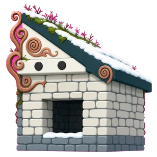 roof outer corner, overgrown