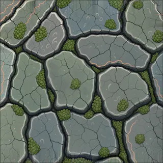 overgrown exposed rock