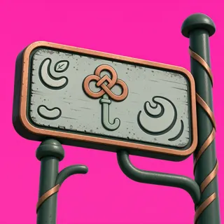 weathered wayfinding sign without text
