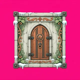 door closed, overgrown