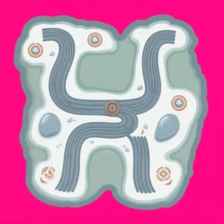 wheel tracks, dense arrangement