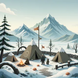 quiet camp at daylight