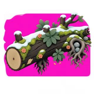 overgrown fallen log
