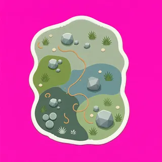 shallow puddle, irregular arrangement