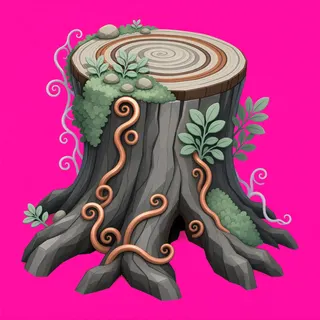 overgrown tree stump