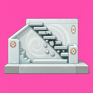 stairs upward, damaged