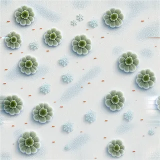 lichen-speckled powder snow