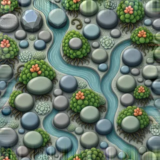 overgrown river pebbles