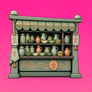 clean market stall