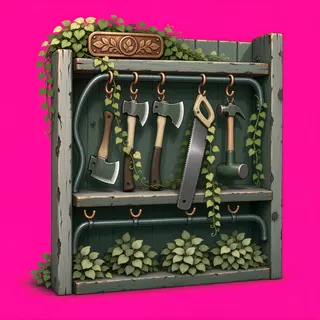 overgrown tool rack
