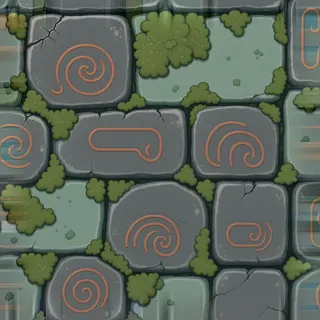 overgrown rough stone floor