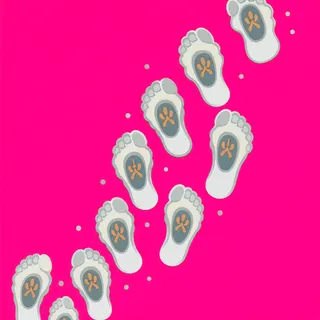 footprints, irregular arrangement