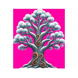 frosted standing tree
