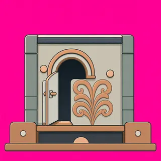 door open, intact