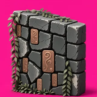 weathered stone wall section
