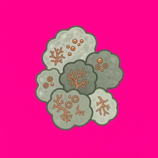 lichen patch, irregular arrangement