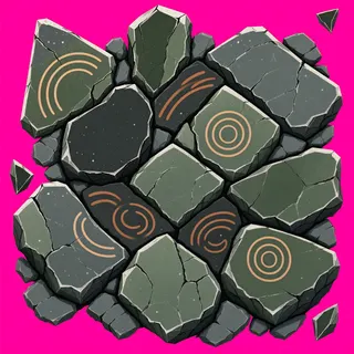 broken fragments, dense arrangement