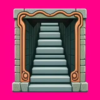 stairs downward, intact