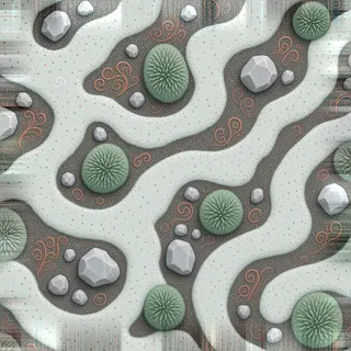overgrown snowy gravel