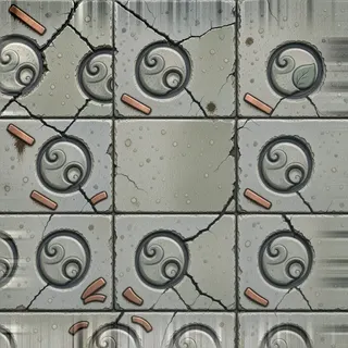 damaged dusty tiled floor