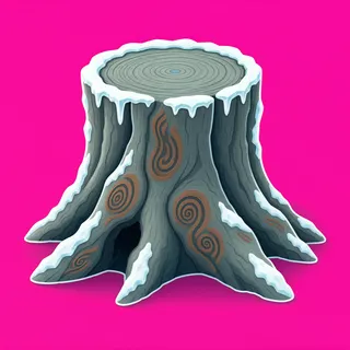 frosted tree stump