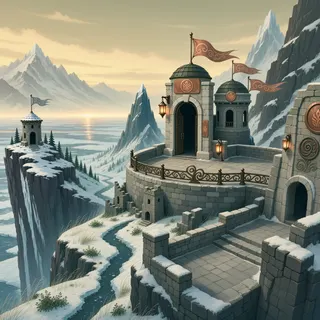 border overlook at dusk
