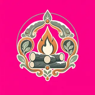 campfire, ornate design