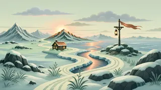 winding wilderness path at daybreak