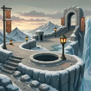 border overlook at overcast twilight