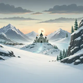 distant stronghold at daybreak
