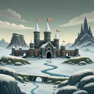 distant stronghold at dusk