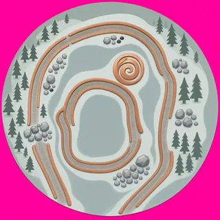 wheel tracks, sparse arrangement