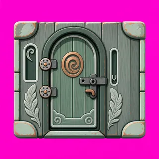 door closed, weathered