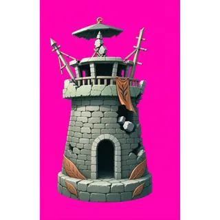 damaged watchtower