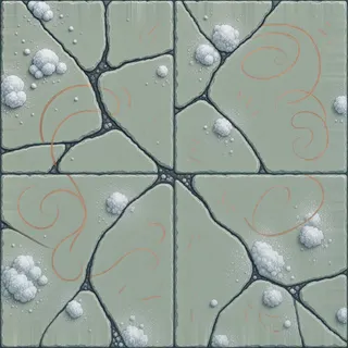 dust-covered rough stone floor