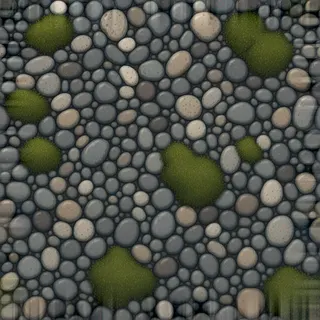overgrown river pebbles