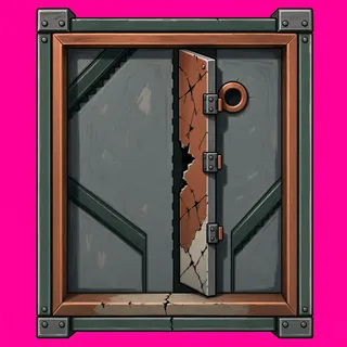 door frame, damaged