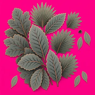 dry leaves, clustered arrangement