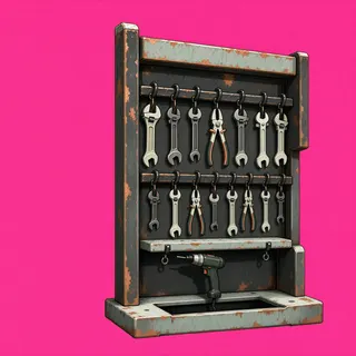 weathered tool rack