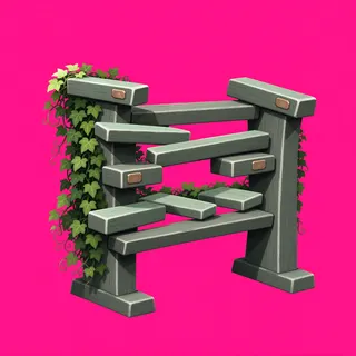overgrown bench