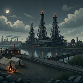 quiet camp at moonlit night