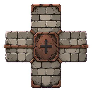 wall cross junction, weathered