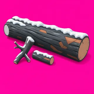 frosted fallen log