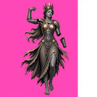 damaged statue