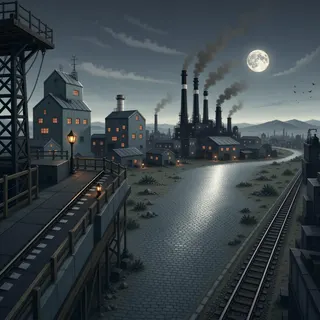 border overlook at moonlit night
