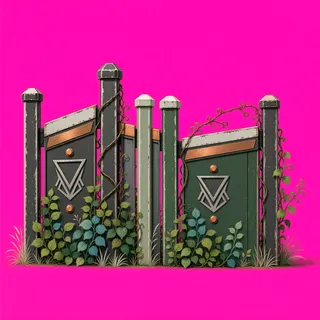 overgrown short fence