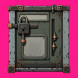 door locked, intact