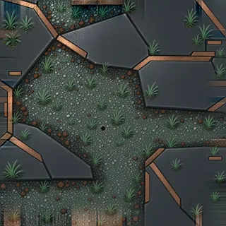 overgrown fine gravel path
